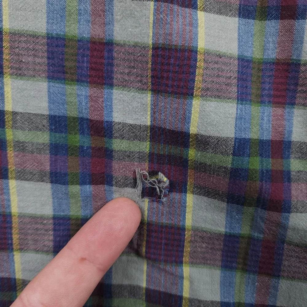 Polo Ralph Lauren G.I. Shirt Mens L Multi‎ Plaid Short Sleeve Grunge Streetwear